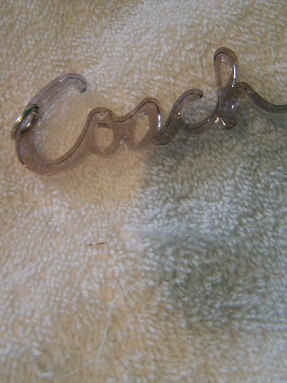 AUTHENTIC COACH COACH ACRYLIC SCRIPT HANG TAGS  1 PINK/1SMOKE    EUC - Picture 8 of 10